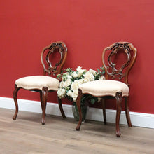 Load image into Gallery viewer, x SOLD Set of 2 Antique English Hall Chairs, Pair of Antique Walnut Sofa Bed room Chair B10671
