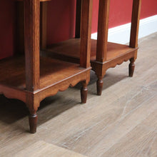 Load image into Gallery viewer, x SOLD Pair of Antique French Bedside Tables, Art Deco Oak, Marble Top Lamp Side Table B10963