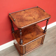 Load image into Gallery viewer, x SOLD Antique English Music Canterbury, Burr Walnut Inlay Lamp Cabinet, File Cupboard. B10053