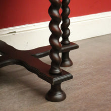 Load image into Gallery viewer, x SOLD Antique Lamp Table, Antique French Oak Spiral Leg, Cross Stretcher Side Table. B10230
