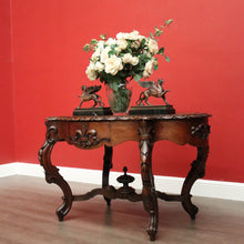 Load image into Gallery viewer, x SOLD Antique French Oak Centre Table Sofa Table, Cross Stretcher Base Table with Fleur de Lis to Apron. B10331