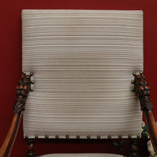 Load image into Gallery viewer, x SOLD Antique French Library Chair, Striped Fabric Hall Chair, Bedroom Chair, Armchair B11506