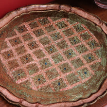 Load image into Gallery viewer, x SOLD Vintage Italian Serving Tray Dish in Pale Rose, Green and Gold. B10130