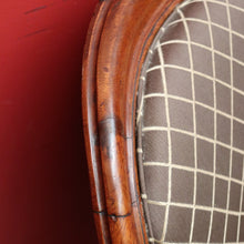 Load image into Gallery viewer, x SOLD Antique English Oak Grandfather Arm Chair Antique Oak and Fabric Scroll Armchair. B10437