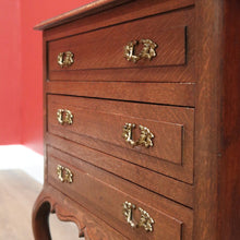 Load image into Gallery viewer, x SOLD Antique French Sewing Cabinet, French Oak Bedside Cabinet, 2 Drawer Lamp Table B10690