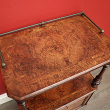 Load image into Gallery viewer, x SOLD Antique English Music Canterbury, Burr Walnut Inlay Lamp Cabinet, File Cupboard. B10053