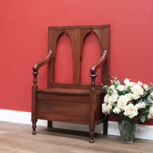 Load image into Gallery viewer, x SOLD Antique Hall Seat, Blanket Box Base, Australian Gothic Entry Foyer Armchair Seat B10793