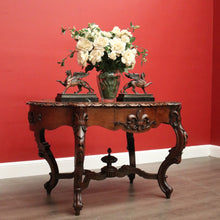 Load image into Gallery viewer, x SOLD Antique French Oak Centre Table Sofa Table, Cross Stretcher Base Table with Fleur de Lis to Apron. B10331
