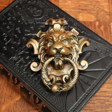 Load image into Gallery viewer, x SOLD Antique French Brass Door Knocker, Antique Brass Lion's Head, Dragon Ring Handle B10767