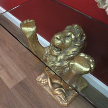 Load image into Gallery viewer, x SOLD Vintage Italian Gilt Lion Pedestal Hall Table, Console Table, Sofa or Side Table B10993