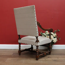 Load image into Gallery viewer, x SOLD Antique French Library Chair, Striped Fabric Hall Chair, Bedroom Chair, Armchair B11506