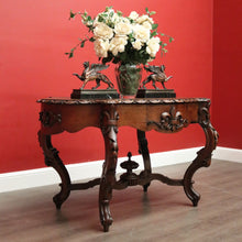 Load image into Gallery viewer, x SOLD Antique French Oak Centre Table Sofa Table, Cross Stretcher Base Table with Fleur de Lis to Apron. B10331