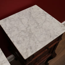 Load image into Gallery viewer, x SOLD Bedside Tables, Antique French Oak and Marble Bedside Cabinets, Lamp Table B10550