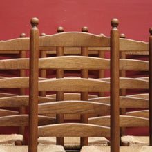Load image into Gallery viewer, x SOLD Set of Six Antique French Ladder Back Dining Chairs or Kitchen Chairs, Rush Seat. B10943