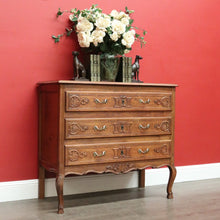 Load image into Gallery viewer, x SOLD Antique French Chest of Drawers, 3 Drawer Hall Table, Hall Cabinet Large Bedside B10296