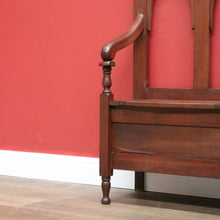 Load image into Gallery viewer, x SOLD Antique Hall Seat, Blanket Box Base, Australian Gothic Entry Foyer Armchair Seat B10793