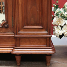 Load image into Gallery viewer, x SOLD Antique French Wardrobe, Walnut and Cane Armoire with Bevelled Mirror Door & Key B11116
