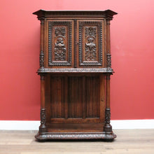 Load image into Gallery viewer, Antique French 19th Century Oak Gothic Revival, Sacrament Church Court Cabinet B10697