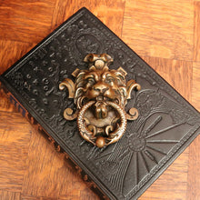 Load image into Gallery viewer, Antique French Brass Door Knocker, Antique Brass Lion's Head, Dragon Ring Handle B10768