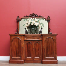 Load image into Gallery viewer, Antique English Sideboard, Mahogany Mirror Back Inverted Sideboard Cabinet B10825