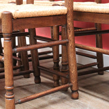 Load image into Gallery viewer, x SOLD Set of Six Antique French Dining Chairs, or Ladder Back Kitchen Chairs Cane Seat. B10938