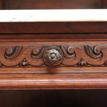 Load image into Gallery viewer, x SOLD Pair Antique French Walnut and Marble Bedside Table Lamp Tables Hall Cupboards B10845