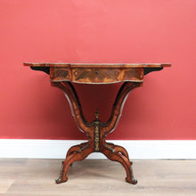 Load image into Gallery viewer, X SOLD Antique French Side Table, Lamp Table, Walnut and Brass Drop Side Sewing Table B10646