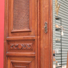Load image into Gallery viewer, x SOLD Antique French Wardrobe, Walnut and Cane Armoire with Bevelled Mirror Door & Key B11116