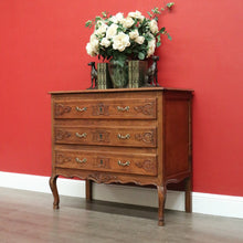 Load image into Gallery viewer, x SOLD Antique French Chest of Drawers, 3 Drawer Hall Table, Hall Cabinet Large Bedside B10296