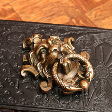 Load image into Gallery viewer, x SOLD Antique French Brass Door Knocker, Antique Brass Lion's Head, Dragon Ring Handle B10768