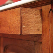 Load image into Gallery viewer, x SOLD Pair of Antique French Bedside Tables, Art Deco Oak, Marble Top Lamp Side Table B10963