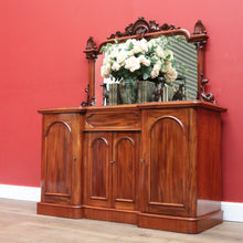 Load image into Gallery viewer, x SOLD Antique English Sideboard, Mahogany Mirror Back Inverted Sideboard Cabinet B10825