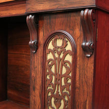 Load image into Gallery viewer, x SOLD Antique English Rosewood Sideboard Fretwork Backboard and Doors Twin Pedestals. B9851