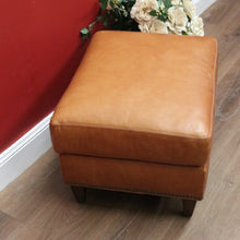 Load image into Gallery viewer, x SOLD Coco Republic Tan Leather Ottoman, Footstool, Ford Studded Ottoman Brown Birch B11006
