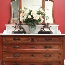 Load image into Gallery viewer, x SOLD Antique French Chest of Drawers with Marble Top below Mirror Dressing Table B10873