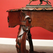 Load image into Gallery viewer, x SOLD Antique French Oak Centre Table Sofa Table, Cross Stretcher Base Table with Fleur de Lis to Apron. B10331