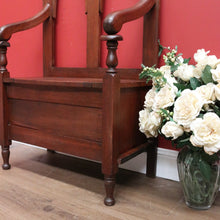 Load image into Gallery viewer, x SOLD Antique Hall Seat, Blanket Box Base, Australian Gothic Entry Foyer Armchair Seat B10793