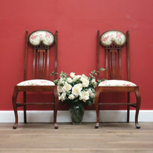 Load image into Gallery viewer, x SOLD A Pair of Vintage Maple Art Nouveau Bed Room Chairs Seat Hall Chairs. B10707