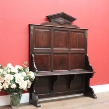 Load image into Gallery viewer, x SOLD Antique French Oak Narrow Hall Seat, Antique French Gothic Church Pew Seat Chair B11202