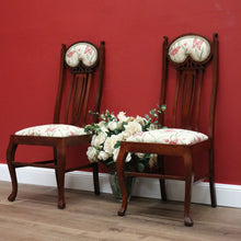 Load image into Gallery viewer, x SOLD A Pair of Vintage Maple Art Nouveau Bed Room Chairs Seat Hall Chairs. B10707