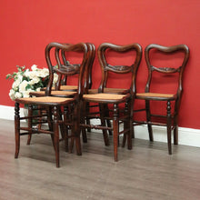 Load image into Gallery viewer, x SOLD 6 English Beech and Cane Chairs, Antique Dining or Kitchen Chairs Cane Seats. B10403