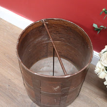 Load image into Gallery viewer, x SOLD Antique French Coal Bucket, Kindling Bucket, Oak and Metal Umbrella Holder B11107