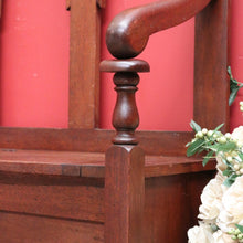 Load image into Gallery viewer, x SOLD Antique Hall Seat, Blanket Box Base, Australian Gothic Entry Foyer Armchair Seat B10793