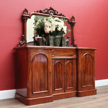 Load image into Gallery viewer, x SOLD Antique English Sideboard, Mahogany Mirror Back Inverted Sideboard Cabinet B10825