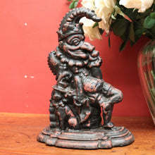 Load image into Gallery viewer, x SOLD A Collectable Victorian Cast Iron Heavy "Punch" Door Stop, Door Porter, Punch And Judy, B10696
