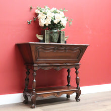 Load image into Gallery viewer, x SOLD Vintage French Oak Drop/Fall Front Kneading Trough Hallway Table Cabinet Stand B10703