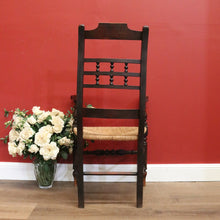 Load image into Gallery viewer, x SOLD Antique French Oak and Rush Seat Armchair, Hall Chair, Verandah Chair B10681