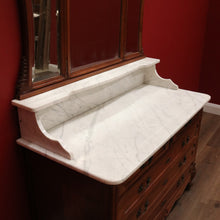Load image into Gallery viewer, x SOLD Antique French Chest of Drawers with Marble Top below Mirror Dressing Table B10873