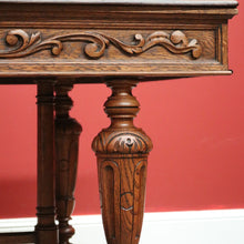 Load image into Gallery viewer, x SOLD Antique French Desk, Stretcher Base Desk or Table for Four. Antique Office Desk B10870