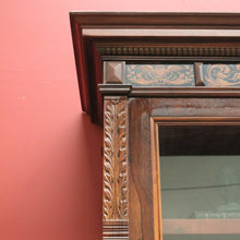 Load image into Gallery viewer, x SOLD Antique Italian Bookcase, Two Door Glass and Rosewood China Cabinet Display Case. B11280